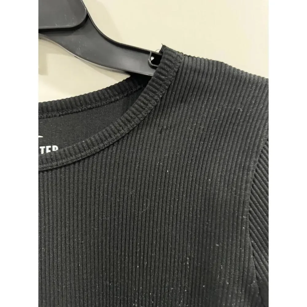 Hollister Teal & Black Ribbed Stretch Baby Tee Long Sleeve Top Bundle Size Large - Picture 8 of 9